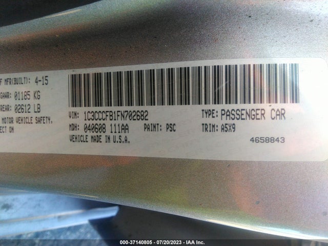 Chrysler 200 LX 2015 1C3CCCFB1FN702682 Image 10