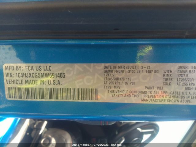 1C4HJXCG5MW691465 Jeep Wrangler Rubicon