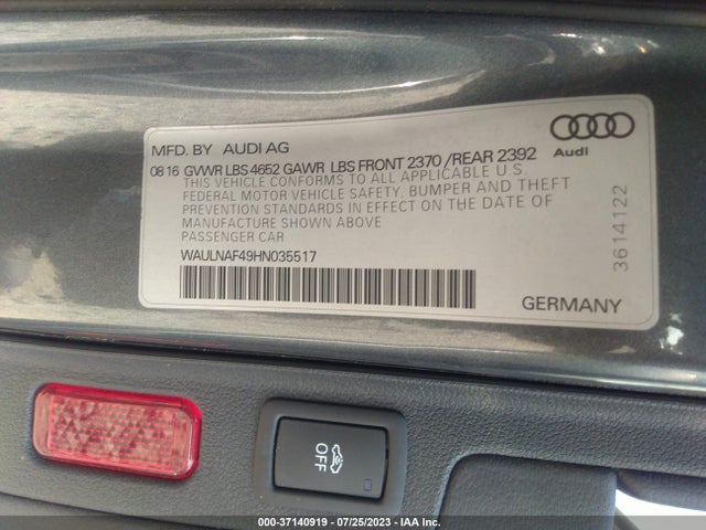 WAULNAF49HN035517 Audi A4 Premium Plus
