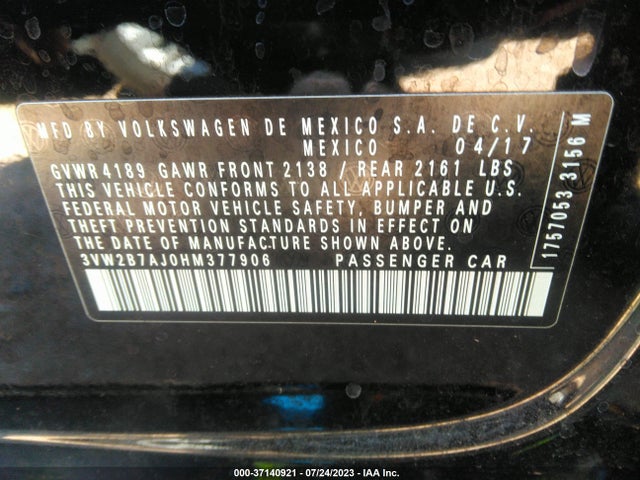 3VW2B7AJ0HM377906 Volkswagen Jetta 1.4t S