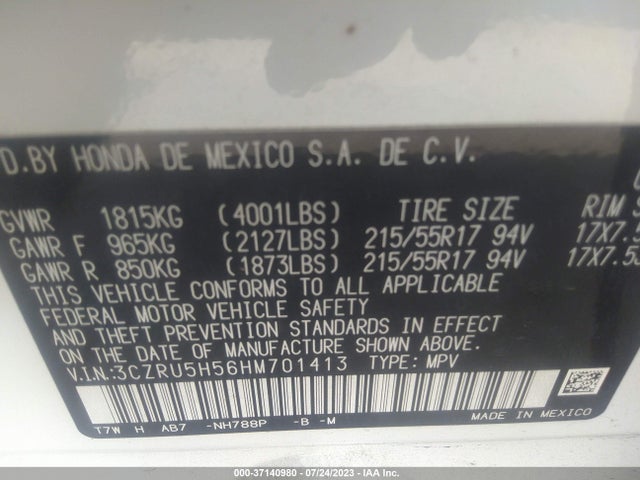 Honda HR-V EX 2017 3CZRU5H56HM701413 Image 9
