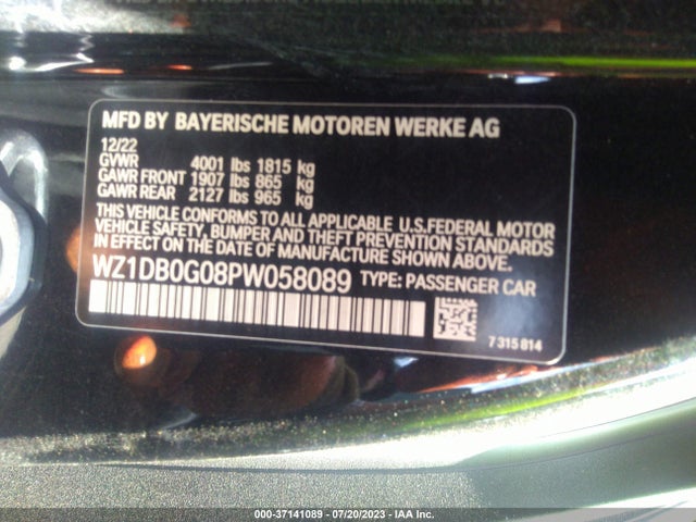 2023 Toyota Supra, VIN: WZ1DB0G08PW058089