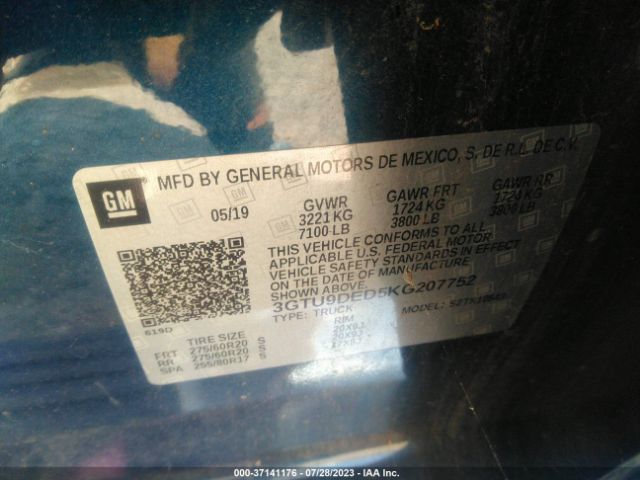 3GTU9DED5KG207752 GMC Sierra 1500 Slt