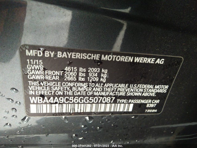 WBA4A9C56GG507087 BMW 4 Series 428i