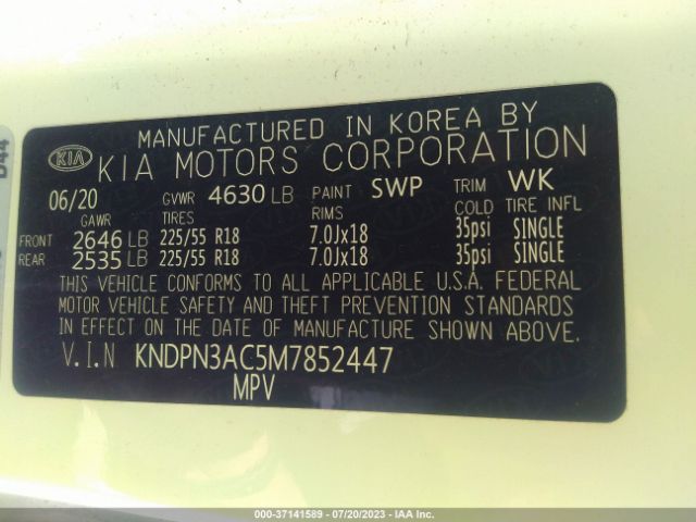 KNDPN3AC5M7852447 KIA Sportage Ex