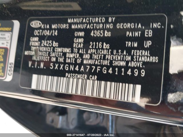 5XXGN4A77FG411499 KIA OPTIMA EX