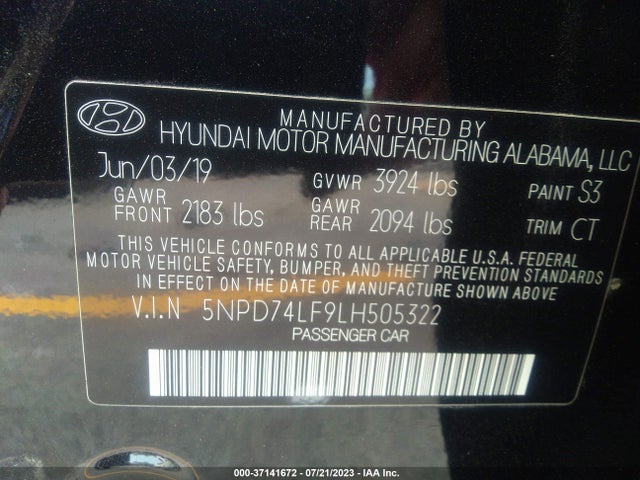 Hyundai ELANTRA SE 2020 5NPD74LF9LH505322 Image 15