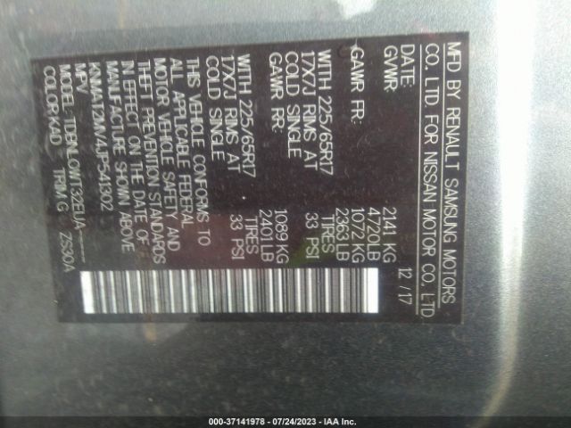 KNMAT2MV4JP541302 Nissan ROGUE SV