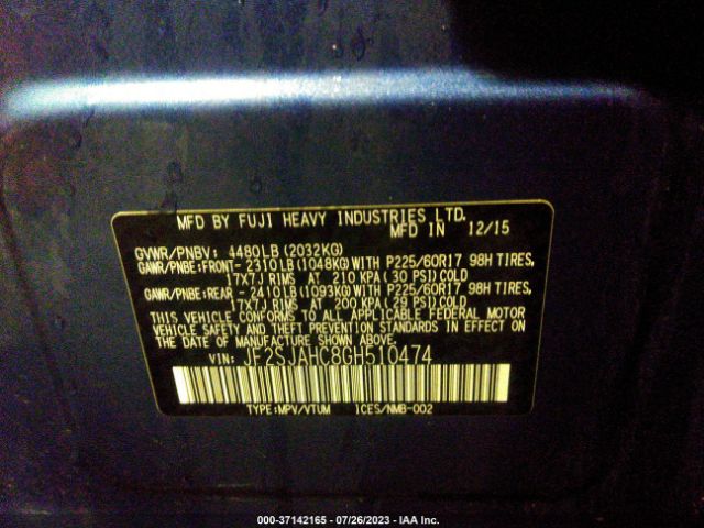 JF2SJAHC8GH510474 Subaru Forester 2.5i Limited