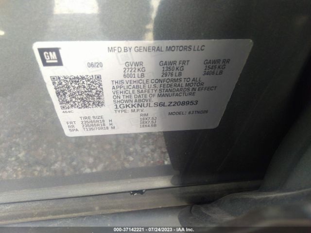 1GKKNULS6LZ208953 GMC ACADIA SLT