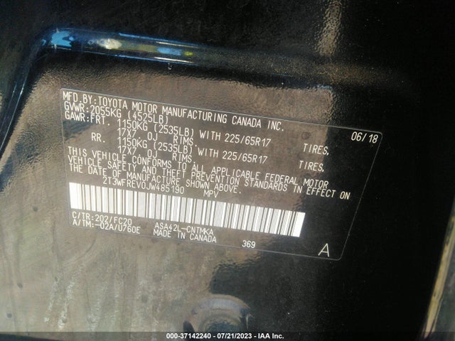 Toyota Rav4 Xle 2018 2T3WFREV0JW485190 Image 9