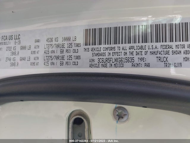 3C6UR5FLXKG615635 RAM 2500