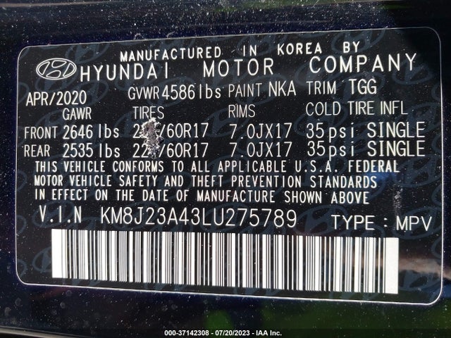 Hyundai TUCSON SE 2020 KM8J23A43LU275789 Image 9