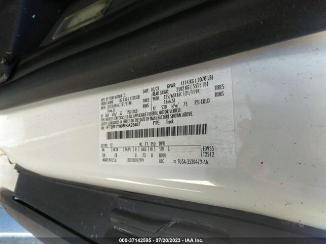 1FTBR1Y89MKA25407 Ford TRANSIT CARGO VAN