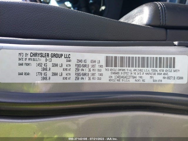 Dodge Durango Sxt 2014 1C4RDHAG4EC277844 Image 9