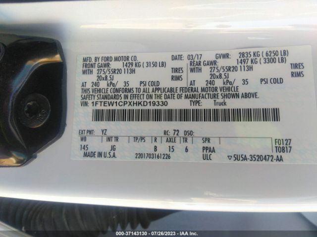 1FTEW1CPXHKD19330 Ford F-150 Xl/xlt/lariat