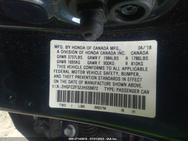Honda Civic Sedan Lx 2018 2HGFC2F52JH559872 Image 15
