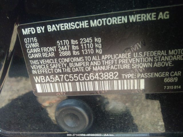 WBA5A7C55GG643882 BMW 5 Series 528i Xdrive