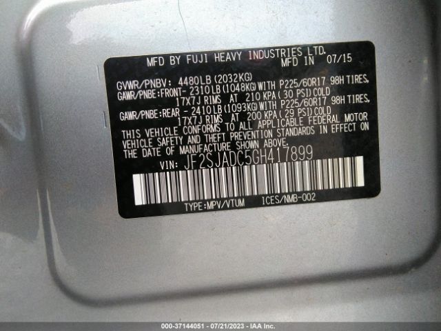 JF2SJADC5GH417899 Subaru Forester 2.5i Premium