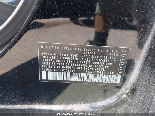 3VWB67AJ6HM238142 Volkswagen Jetta 1.4t Se