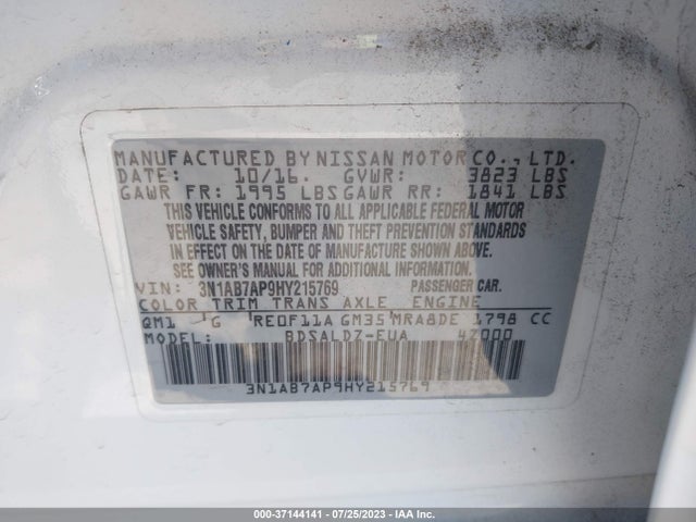 Nissan SENTRA SV 2017 3N1AB7AP9HY215769 Image 15