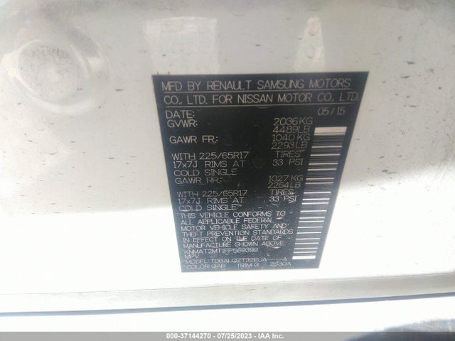 Nissan ROGUE SV 2015 KNMAT2MT1FP569399 Image 10