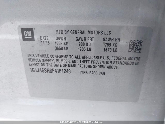 Chevrolet SONIC LS 2015 1G1JA6SH3F4161248 Image 10