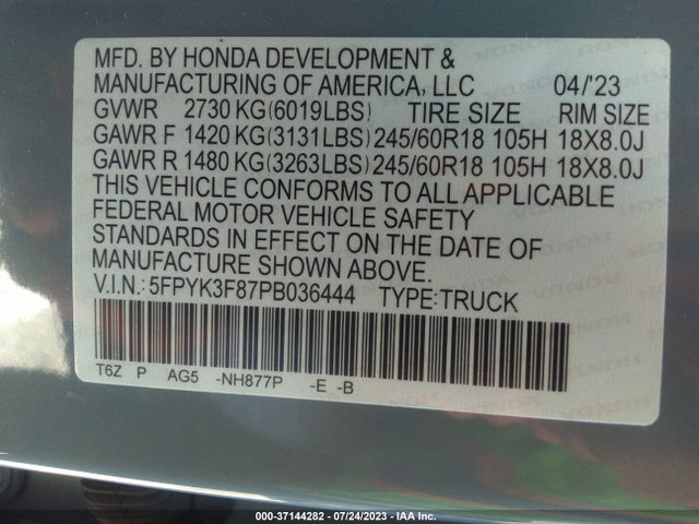 Honda Ridgeline Black Edition 2023 5FPYK3F87PB036444 Image 15