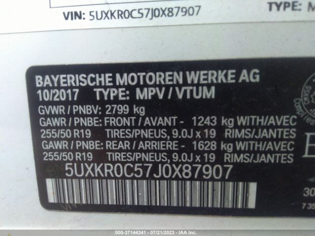 5UXKR0C57J0X87907 BMW X5 Xdrive35i