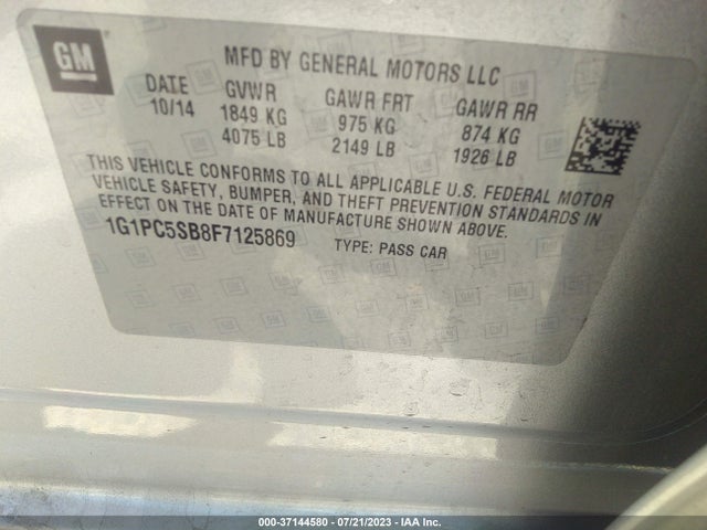 Chevrolet CRUZE LT 2015 1G1PC5SB8F7125869 Image 16