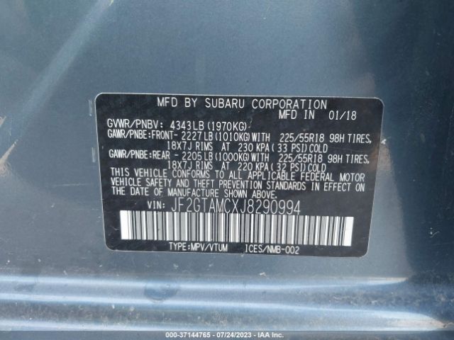 JF2GTAMCXJ8290994 Subaru Crosstrek Limited