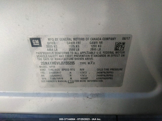 Chevrolet EQUINOX LS 2018 2GNAXHEV8J6155205 Image 9