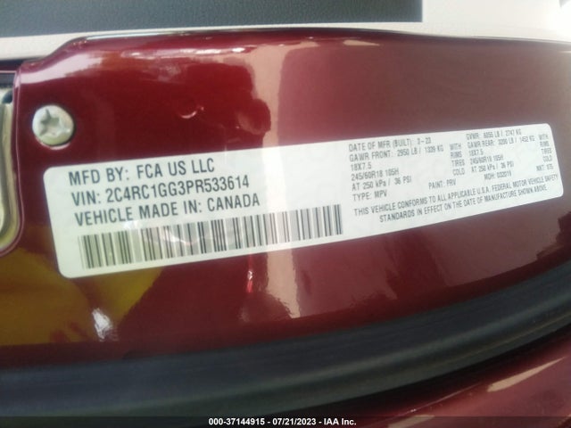 2C4RC1GG3PR533614 Chrysler Pacifica Limited