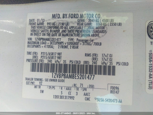 1ZVBP8AM8E5201477 Ford Mustang V6