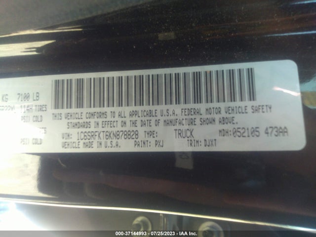 1C6SRFKT6KN878828 RAM 1500 Longhorn