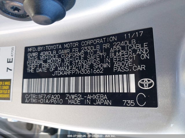 Toyota Prius Prime Plus/premium/advanced 2017 JTDKARFP7H3061662 Image 15