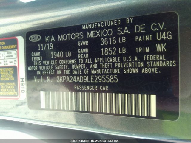 3KPA24AD9LE295585 KIA RIO S