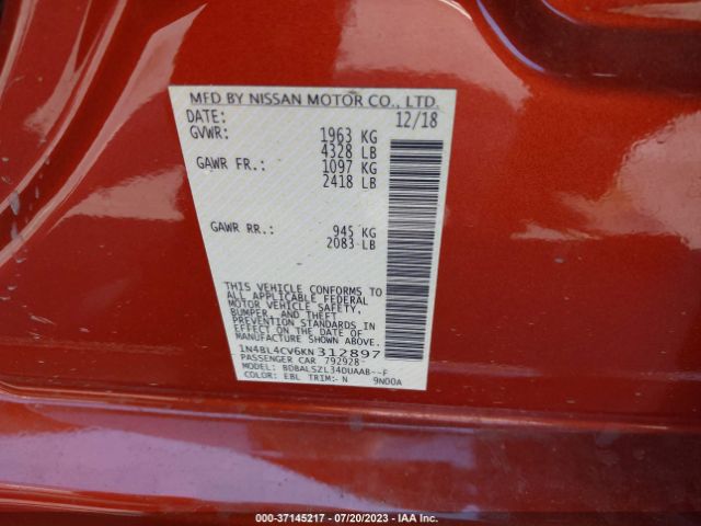 1N4BL4CV6KN312897 Nissan Altima 2.5 Sr