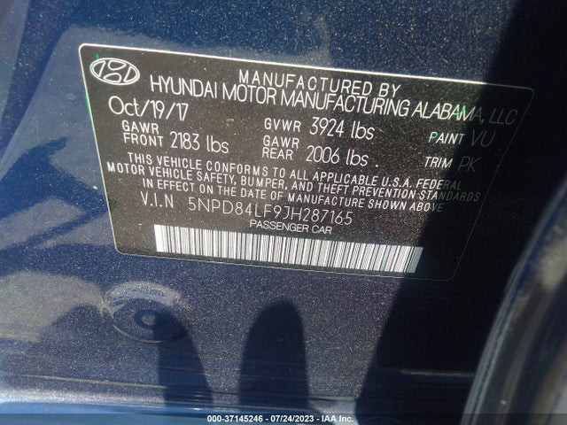 Hyundai ELANTRA SEL 2018 5NPD84LF9JH287165 Image 15