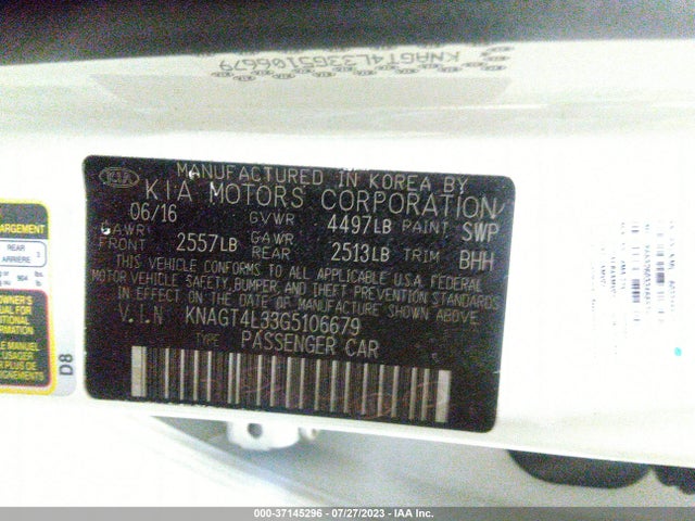 KIA Optima Lx 2016 KNAGT4L33G5106679 Image 9
