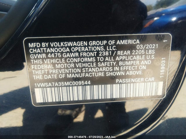 1VWSA7A35MC009544 Volkswagen Passat 2.0t Se