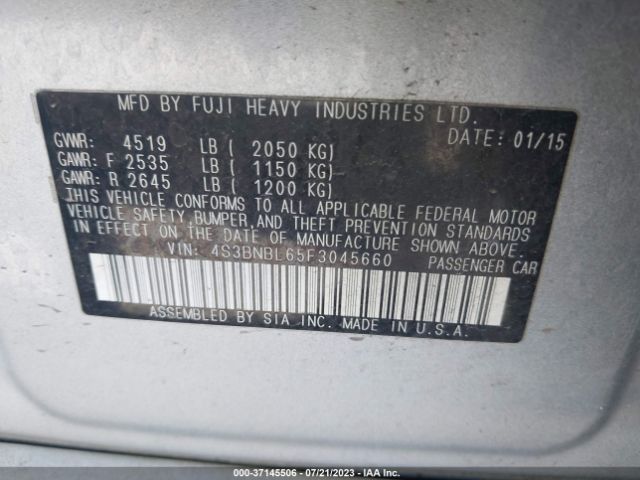 4S3BNBL65F3045660 Subaru Legacy 2.5i Limited