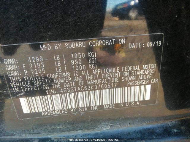 4S3GTAC63K3760517 Subaru Impreza Premium