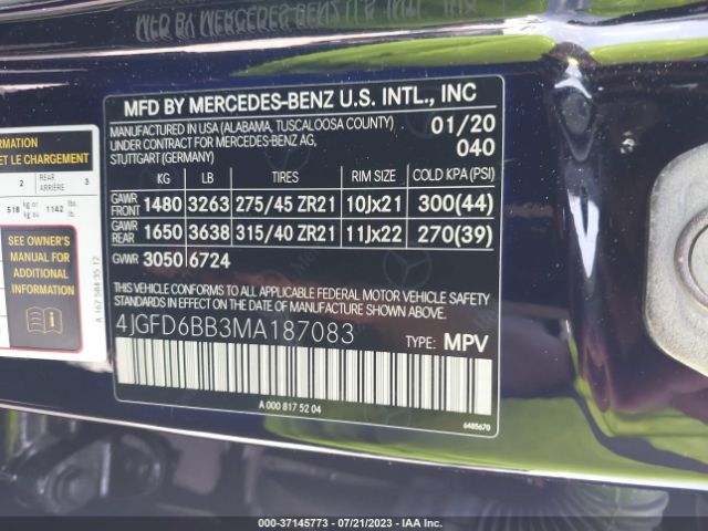 4JGFD6BB3MA187083 Mercedes-Benz Gle Amg Gle 53