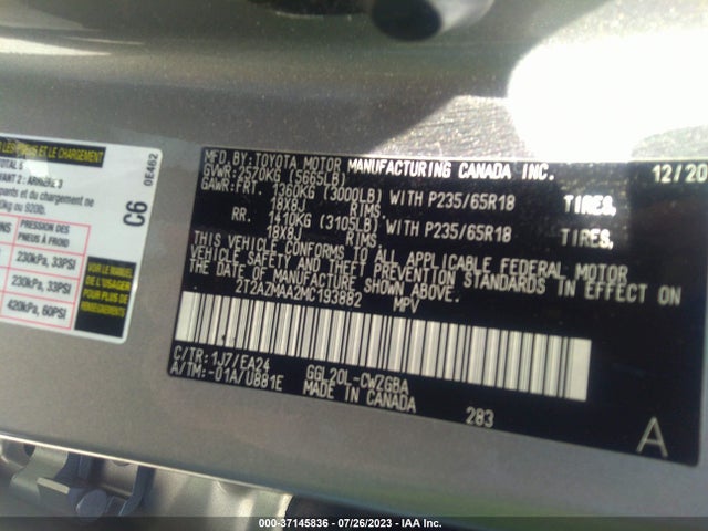 2T2AZMAA2MC193882 Lexus Rx Rx 350