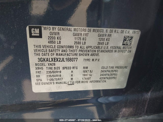 2018 GMC TERRAIN DENALI VIN: 3GKALXEX2JL168077