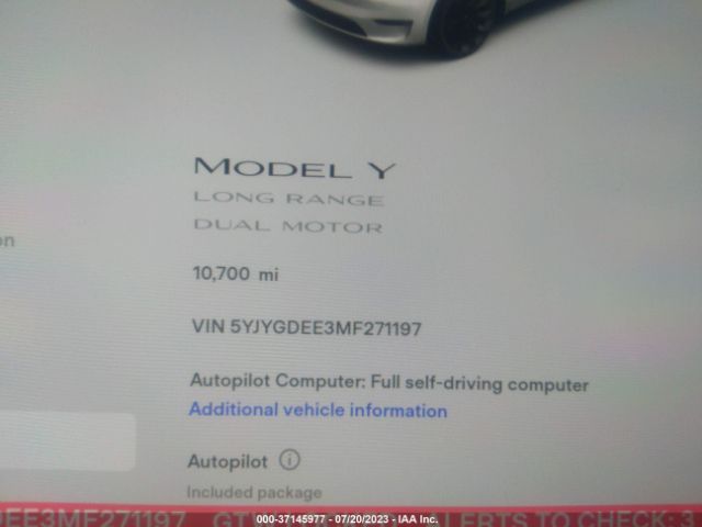 5YJYGDEE3MF271197 Tesla Model Y Long Range
