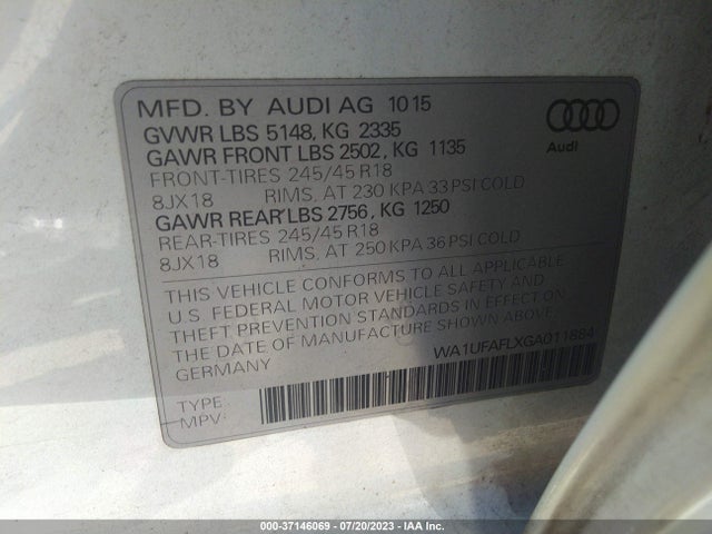 2016 Audi A6, VIN: WA1UFAFLXGA011884