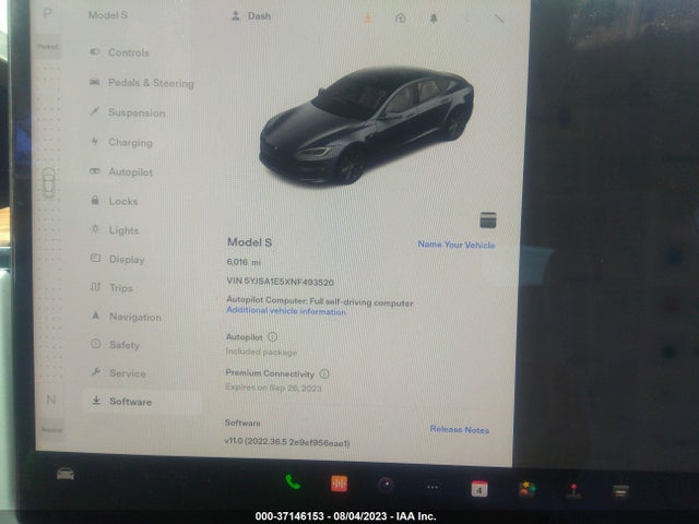 Tesla MODEL S 2022 5YJSA1E5XNF493520 Image 7