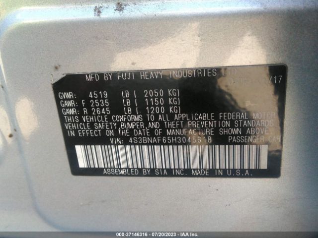 4S3BNAF65H3045618 Subaru Legacy Premium